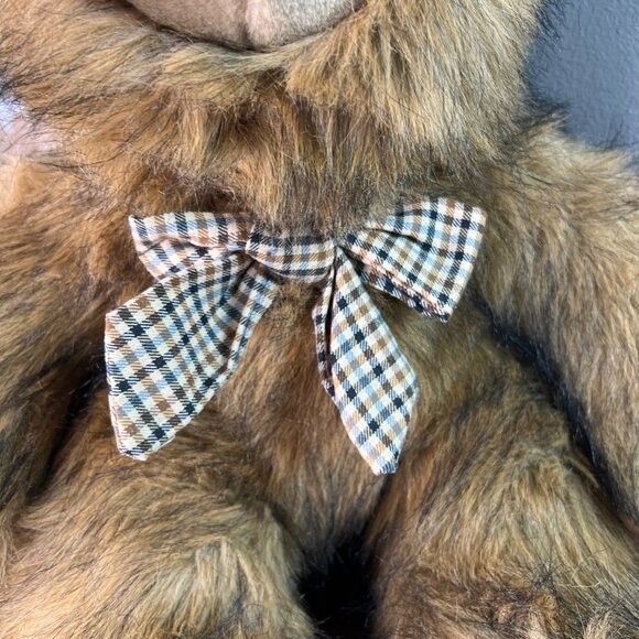 Vintage Chrisha Playful Plush Teddy Bear With Bow Tie Stuffed Animal - Picture 5 of 11